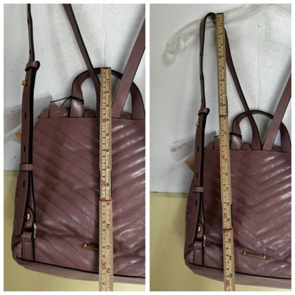 Rebecca Minkoff NEW Edie Flap Quilted Leather  Backpack Bag Tote Rare Pink Gold - Picture 15 of 16
